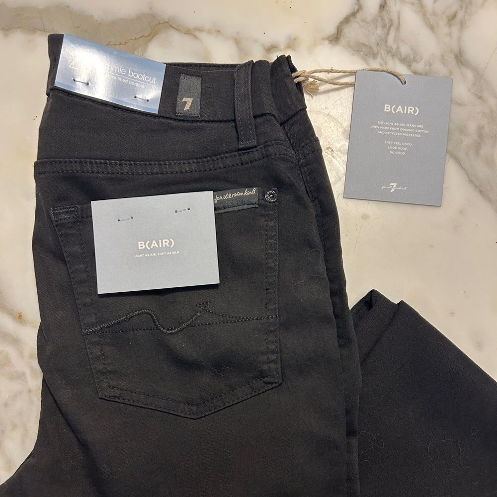 NWT 7 For All Mankind B(AIR) Black Kimmie Boot Cut Jeans